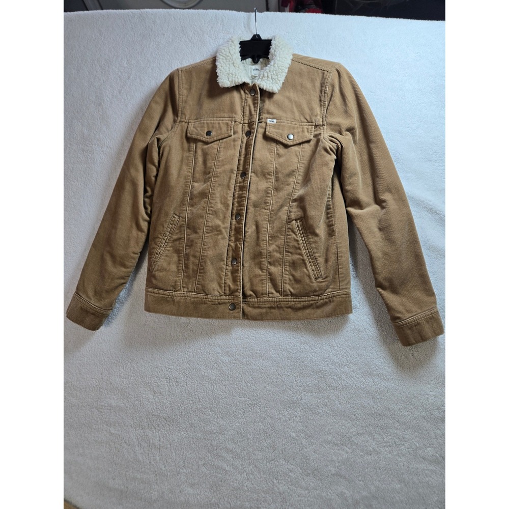 Vans Tan Corduroy Sherpa Lined Trucker Jacket Brown XS Skater Streetwear